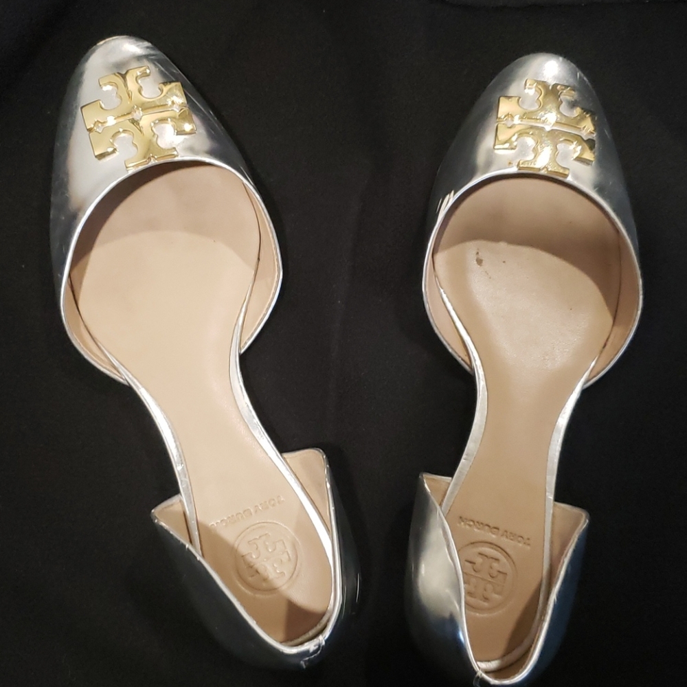 TORY BURCH - Raleigh d'Orsay Metallic Flats